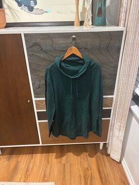 Cozy Forest Green Cowl Neck Women's Tunic